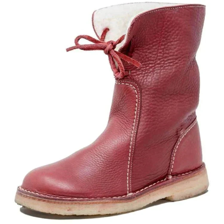 Luxury Mid Calf Padded Ladies' Boots - Sophia Hike Boot-Red-3.5-State of Style