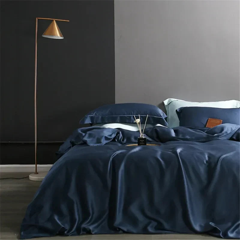 Luxury Natural Silk Duvet Cover - SilkEssence-Blue-1.5m Bed-State of Style