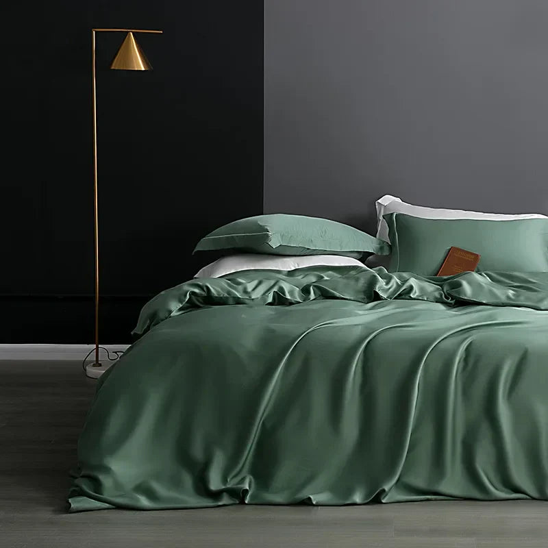 Luxury Natural Silk Duvet Cover - SilkEssence-Green-1.5m Bed-State of Style