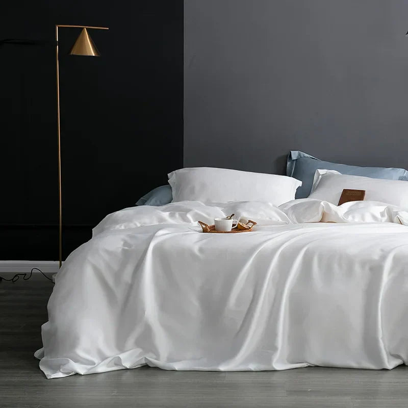 Luxury Natural Silk Duvet Cover - SilkEssence-White-1.5m Bed-State of Style