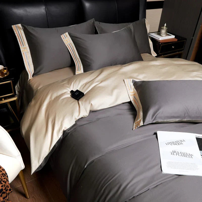 Luxury Satin Bedding Set 4-Piece - OpulenceSleep-Grey-1.5m 200x230cm-State of Style