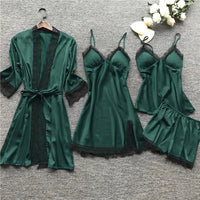 Luxury Satin Nightdress Set - Aurora-Green-S-State of Style