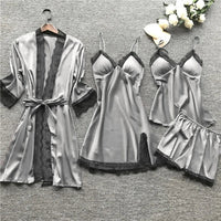 Luxury Satin Nightdress Set - Aurora-Grey-S-State of Style