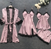 Luxury Satin Pyjama Set - Luna-Pink-S-State of Style