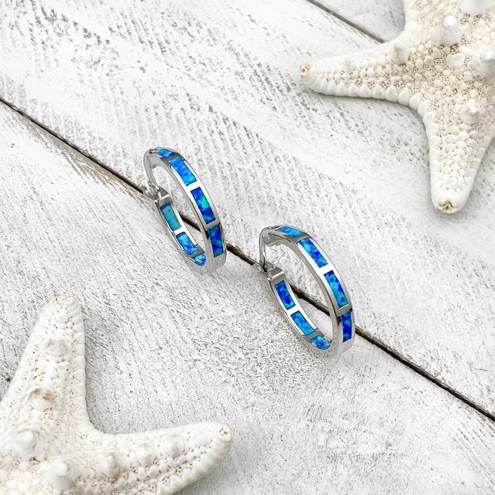 Luxury Silver and Opal Ocean Earrings - Mareva-State of Style