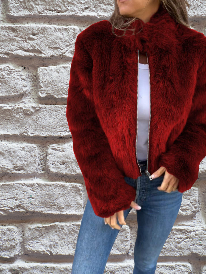 Luxury Soft Ladies Coat - Aurora-Red-S-State of Style