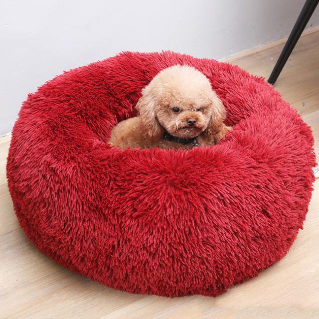 Luxury Soft Plush Dog Bed - FluffyNest-S '40cm'-Red-State of Style