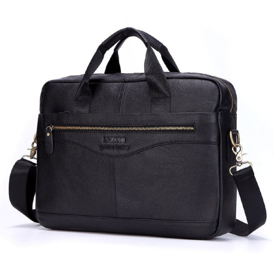 Luxury Stylish Leather Laptop Bag - Victor-Black 2-State of Style