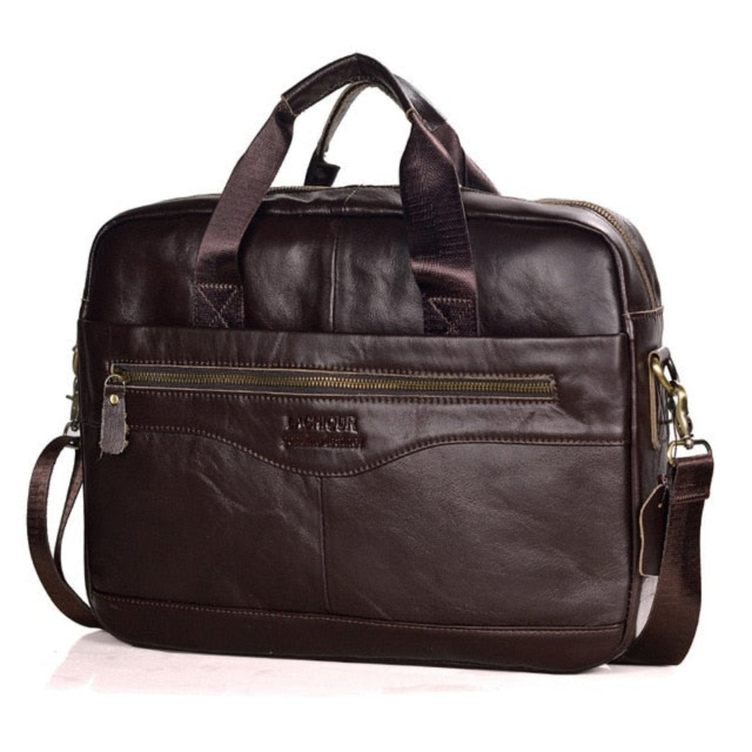 Luxury Stylish Leather Laptop Bag - Victor-Black-State of Style