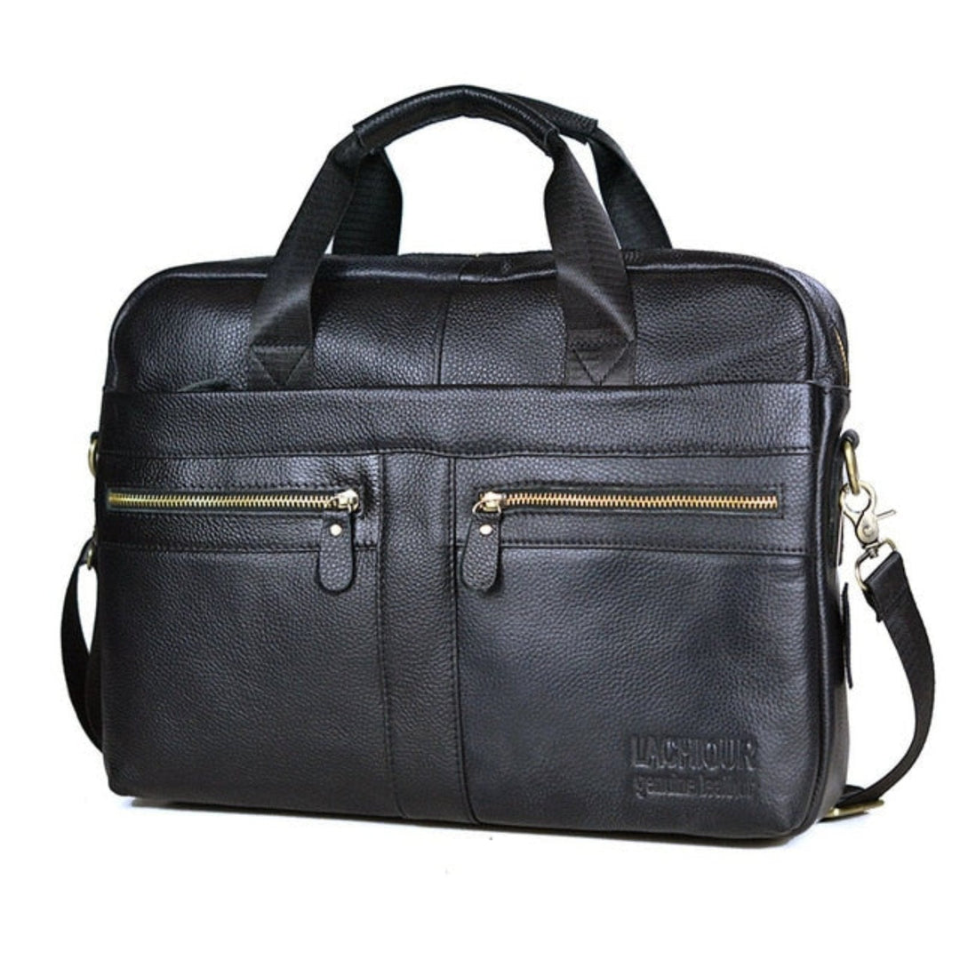 Luxury Stylish Leather Laptop Bag - Victor-Black-State of Style