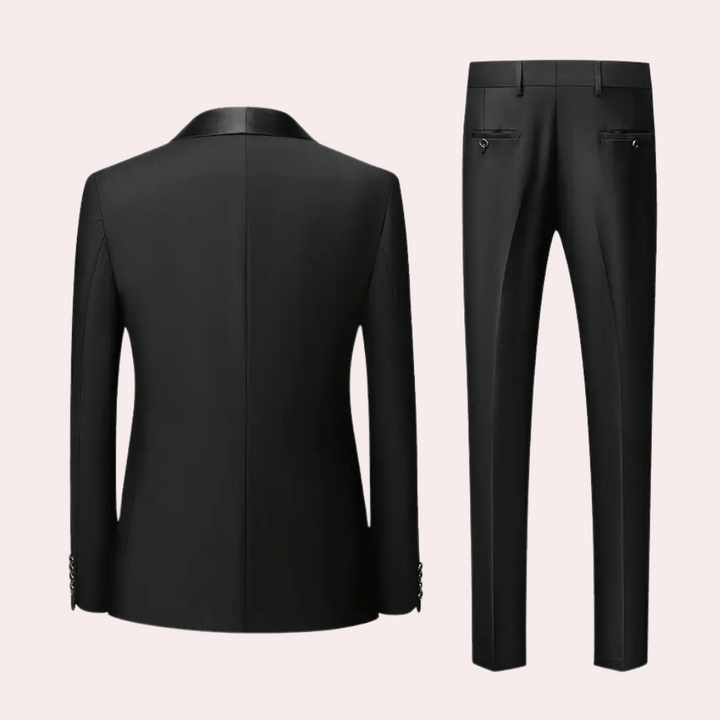 Luxury Three-Piece Suit for Men - Dante-Black-S-State of Style