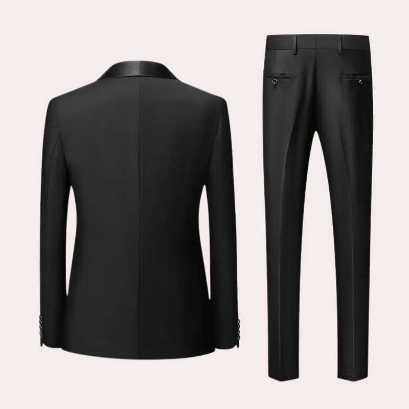 Luxury Three-Piece Suit for Men - Dante-Black-S-State of Style