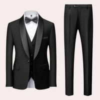 Luxury Three-Piece Suit for Men - Dante-Black-S-State of Style