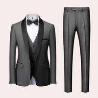 Luxury Three-Piece Suit for Men - Dante-Dark gray-S-State of Style