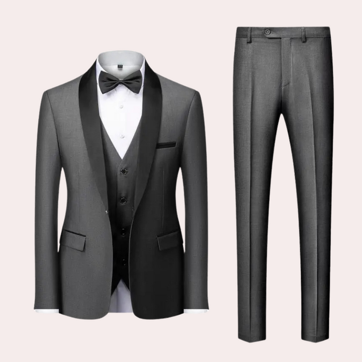 Luxury Three-Piece Suit for Men - Dante-Dark gray-S-State of Style
