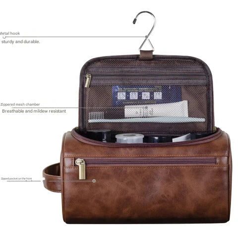 Luxury Toiletry Bags for Travel - Voyago-Dark brown-State of Style