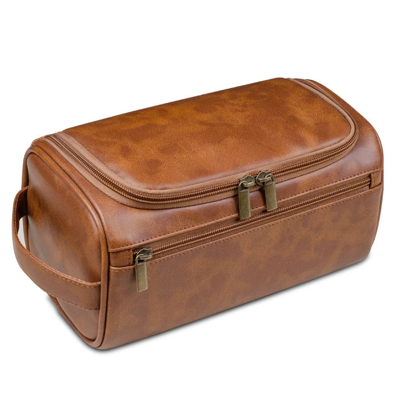 Luxury Toiletry Bags for Travel - Voyago-Light brown-State of Style