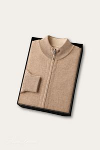 Luxury Warm Cashmere Cardigan for Men – Rowan-Light Brown-S-State of Style