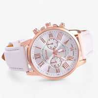 Luxury Waterproof Women's Watch with Leather Strap - Camille-White-State of Style