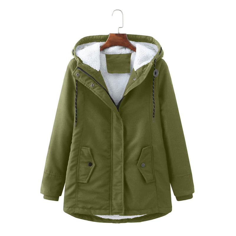 Luxury Winter Coat for Women - Aurora-Olive Green-S-State of Style