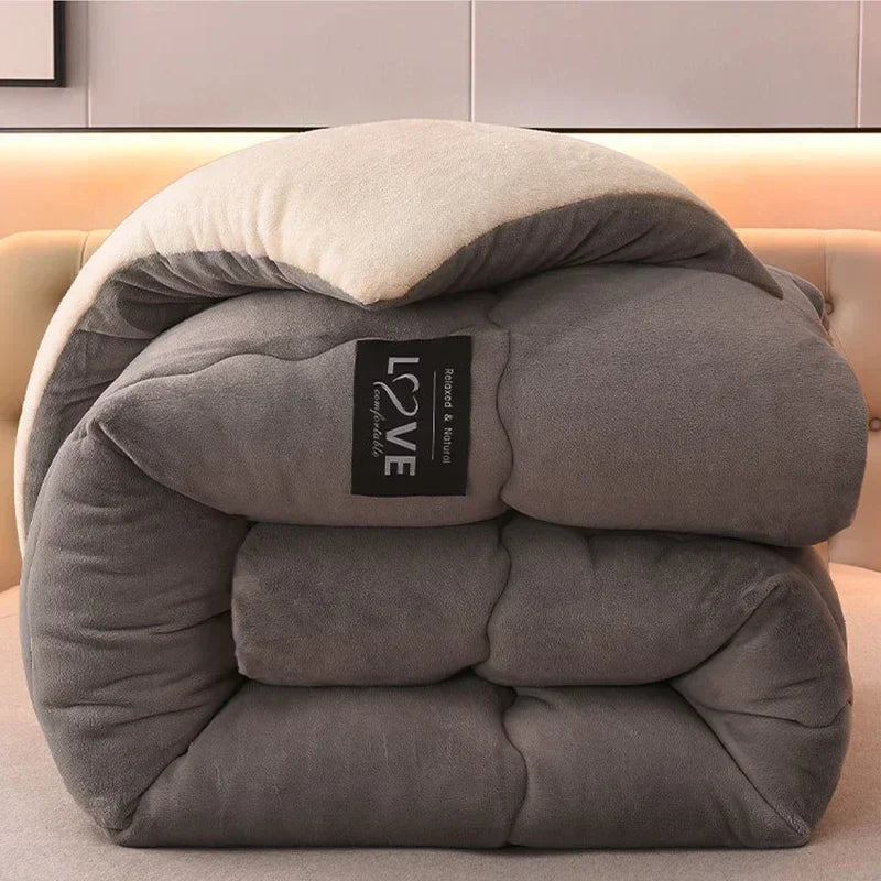 Luxury Winter Duvet with Double Flannel Fleece - FrostGuard-Grey-100x150cm-State of Style