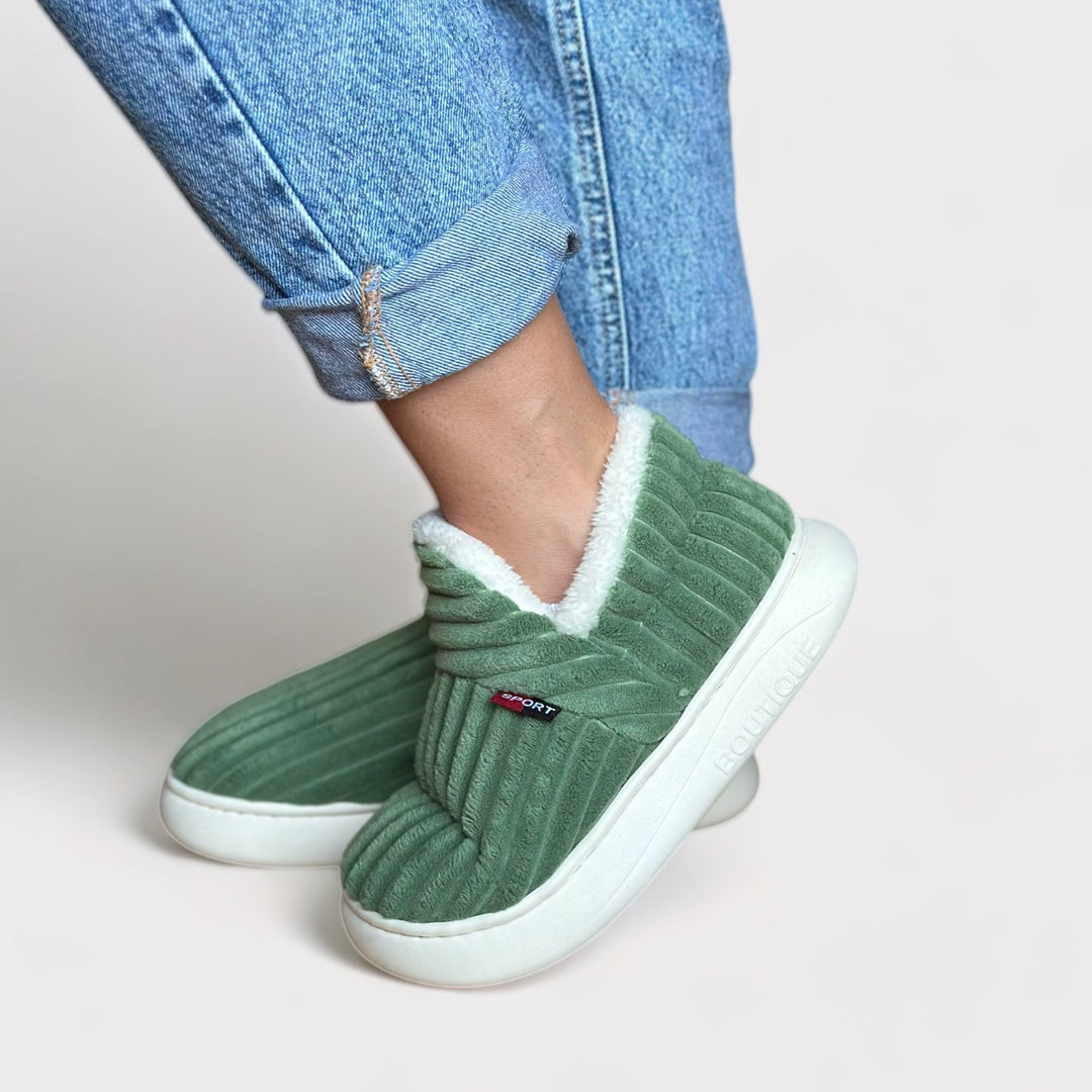 Luxury Winter Slippers - Elise-Green-3.5-4.0-State of Style