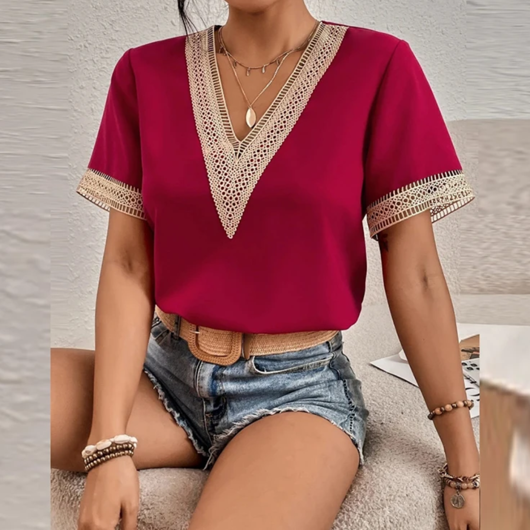 Luxury Women's T-Shirt - Tanja-Claret-S-State of Style