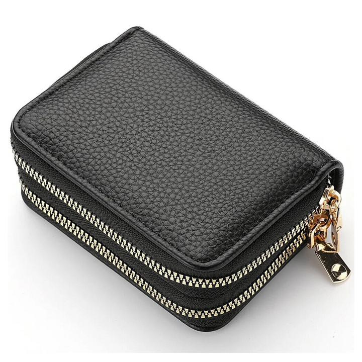 Lychee Pattern Short Wallet – Stylish & Compact for Everyday Use-Black-State of Style