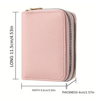 Lychee Pattern Short Wallet – Stylish & Compact for Everyday Use-Black-State of Style
