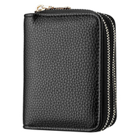 Lychee Pattern Short Wallet – Stylish & Compact for Everyday Use-Black-State of Style