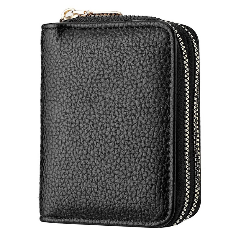 Lychee Pattern Short Wallet – Stylish & Compact for Everyday Use-Black-State of Style