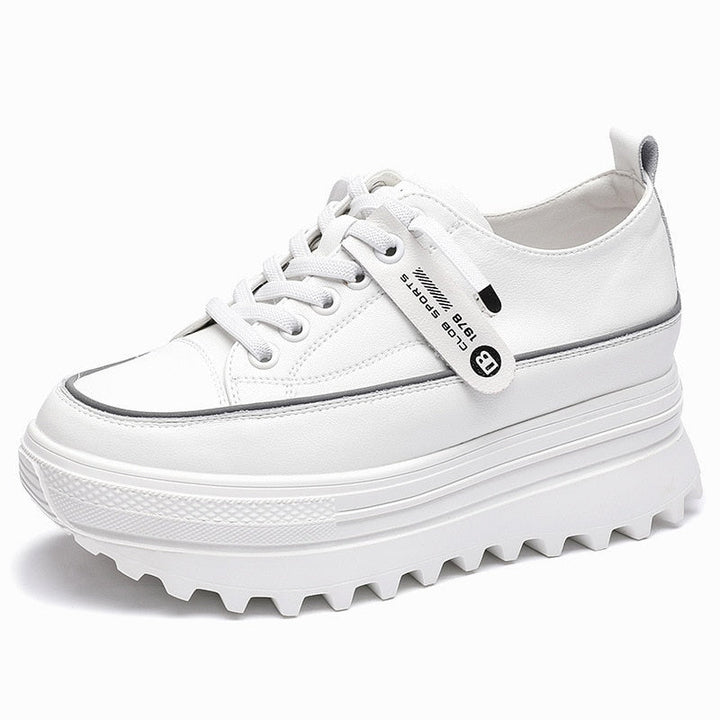 LydiaSneaks | Women's Trendy Platform Sneakers-White-4.5-State of Style