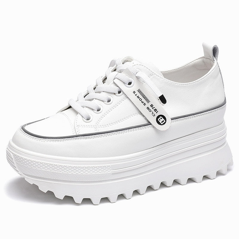 LydiaSneaks | Women's Trendy Platform Sneakers-White-4.5-State of Style