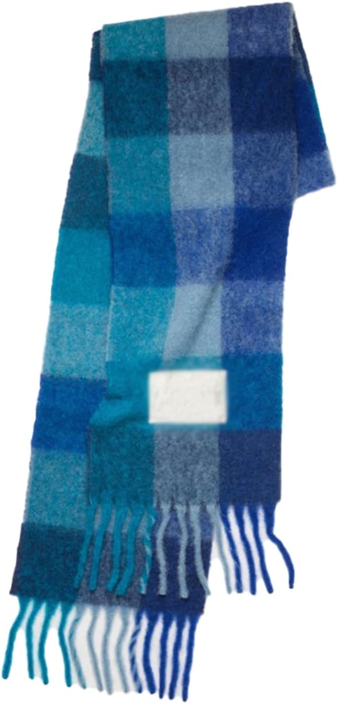 Lynn Checked Scarf | Warm & Stylish-Blue-State of Style
