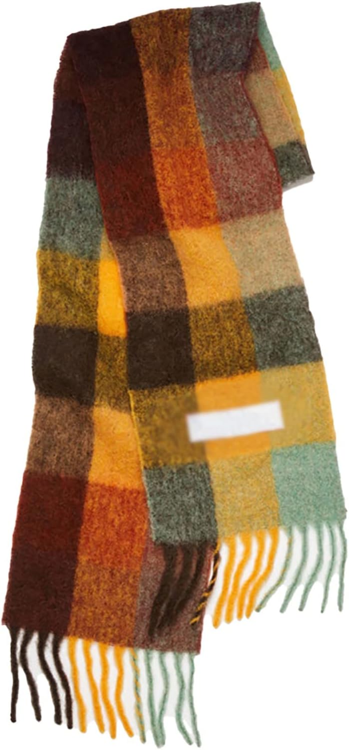 Lynn Checked Scarf | Warm & Stylish-Orange-State of Style