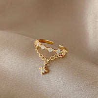 Lyra Gold Hexagram Chain Ring – Timeless Elegance-State of Style