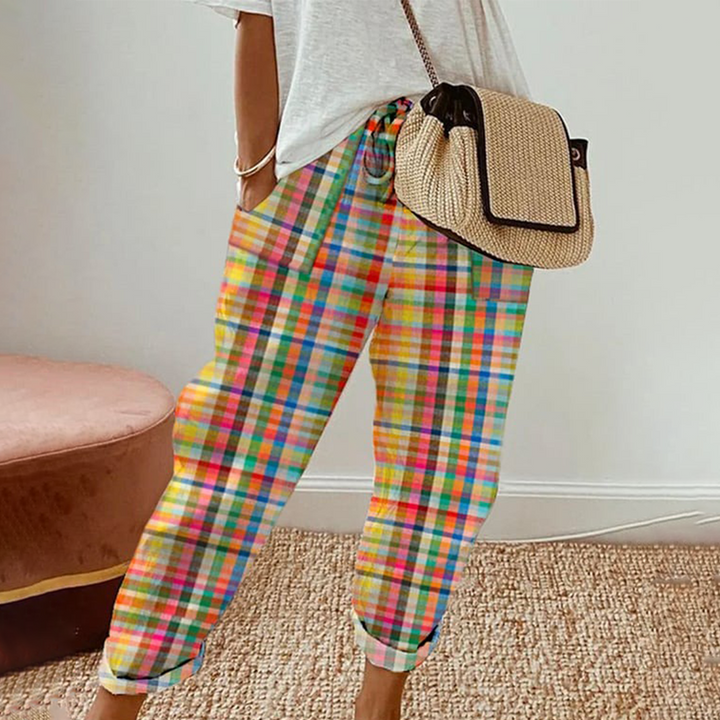 Lysandra | Lightweight Printed Pants with Side Pockets-One Size (Stretchable)-State of Style