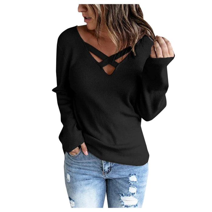 MadeliefsShirt | Women's Fashionable Knit Sweater-Black-S-State of Style