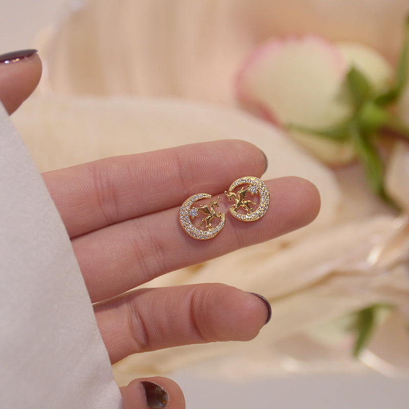Magical Unicorn Earrings | Sparkling Crystal Jewellery-Horse wings-State of Style