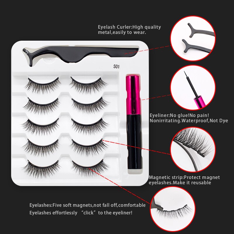 MagicLashes | Reusable Magnetic Eyelashes-3 Pair 01-State of Style