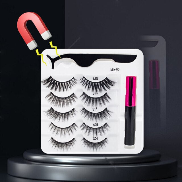 MagicLashes | Reusable Magnetic Eyelashes-5 Pair Mix 03-State of Style
