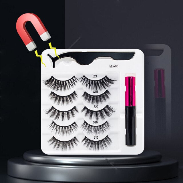 MagicLashes | Reusable Magnetic Eyelashes-5 Pair Mix 08-State of Style