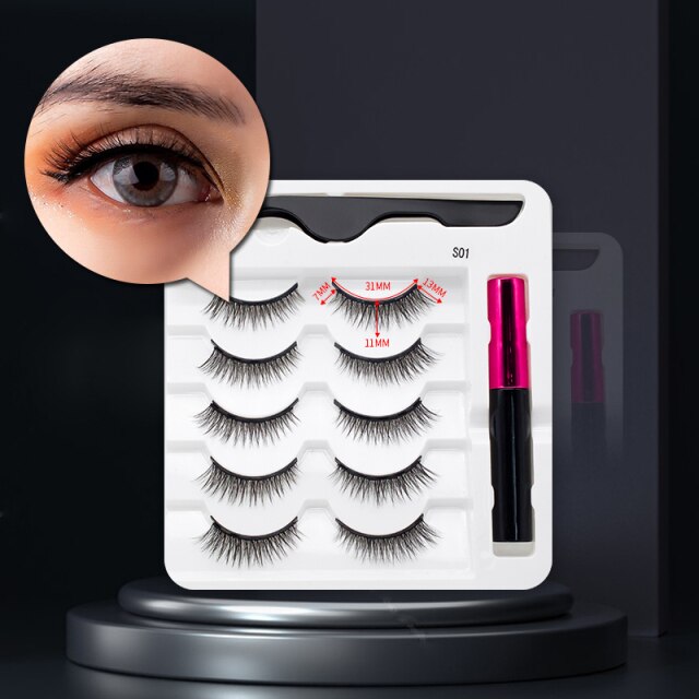 MagicLashes | Reusable Magnetic Eyelashes-5 Pair S-01-State of Style