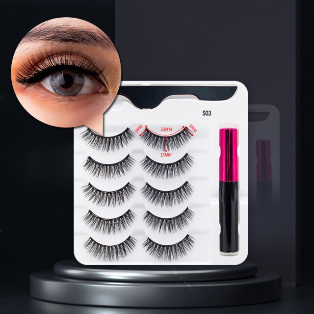MagicLashes | Reusable Magnetic Eyelashes-5 Pair S-03-State of Style