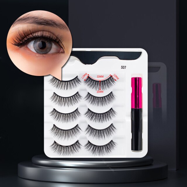 MagicLashes | Reusable Magnetic Eyelashes-5 Pair S-07-State of Style