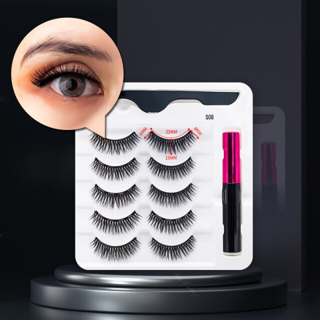 MagicLashes | Reusable Magnetic Eyelashes-5 Pair S-08-State of Style