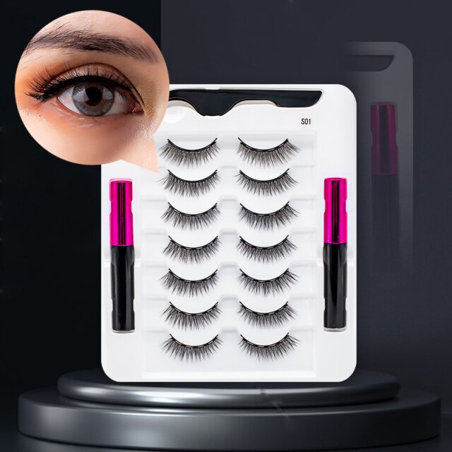 MagicLashes | Reusable Magnetic Eyelashes-7 Pair S-01-State of Style
