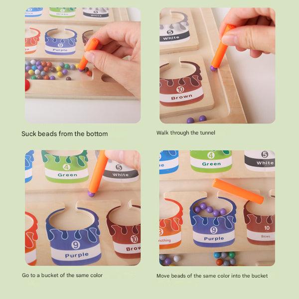 Magnetic Learning Maze for Colour and Number Recognition - MazeMagic-State of Style