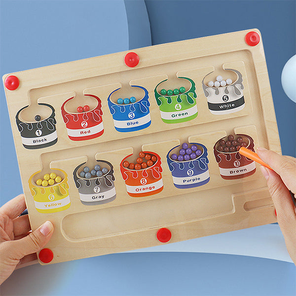 Magnetic Learning Maze for Colour and Number Recognition - MazeMagic-State of Style