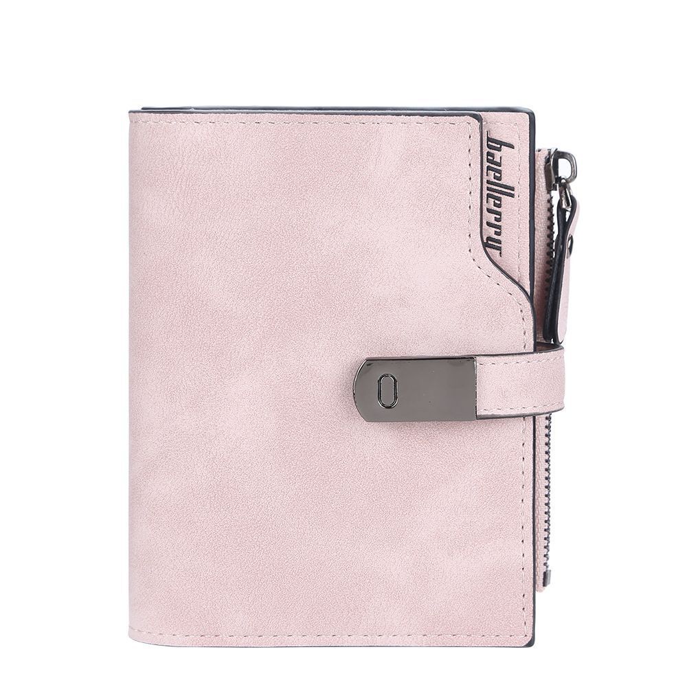 Magnetic Snap Short Wallet-Pink-State of Style